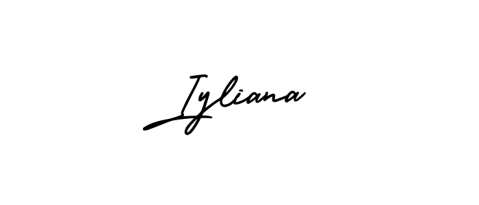 The best way (AmerikaSignatureDemo-Regular) to make a short signature is to pick only two or three words in your name. The name Iyliana include a total of six letters. For converting this name. Iyliana signature style 3 images and pictures png