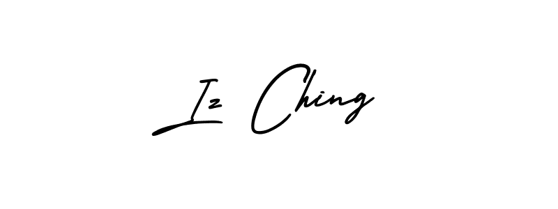 You should practise on your own different ways (AmerikaSignatureDemo-Regular) to write your name (Iz Ching) in signature. don't let someone else do it for you. Iz Ching signature style 3 images and pictures png
