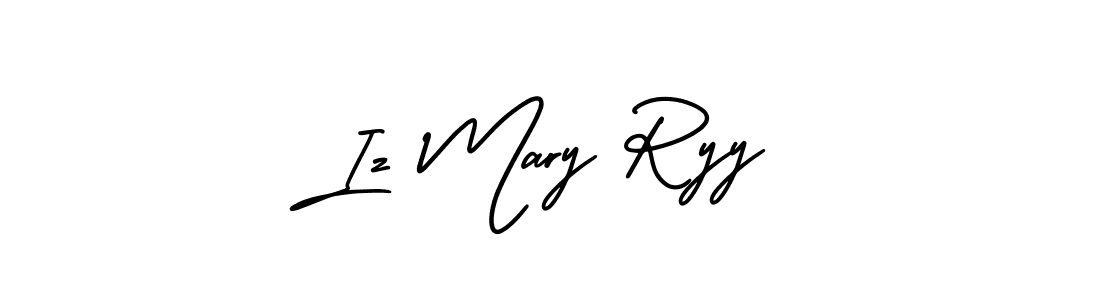 You should practise on your own different ways (AmerikaSignatureDemo-Regular) to write your name (Iz Mary Ryy) in signature. don't let someone else do it for you. Iz Mary Ryy signature style 3 images and pictures png