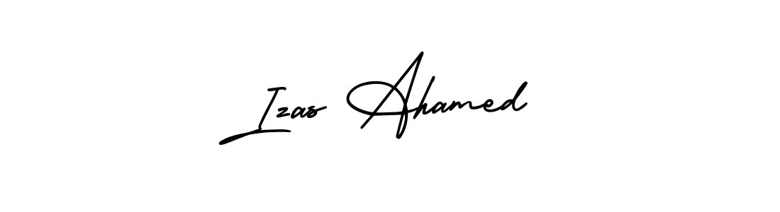 This is the best signature style for the Izas Ahamed name. Also you like these signature font (AmerikaSignatureDemo-Regular). Mix name signature. Izas Ahamed signature style 3 images and pictures png