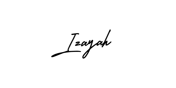 You should practise on your own different ways (AmerikaSignatureDemo-Regular) to write your name (Izayah) in signature. don't let someone else do it for you. Izayah signature style 3 images and pictures png