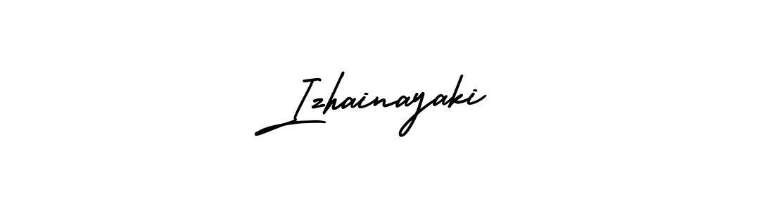 Create a beautiful signature design for name Izhainayaki. With this signature (AmerikaSignatureDemo-Regular) fonts, you can make a handwritten signature for free. Izhainayaki signature style 3 images and pictures png