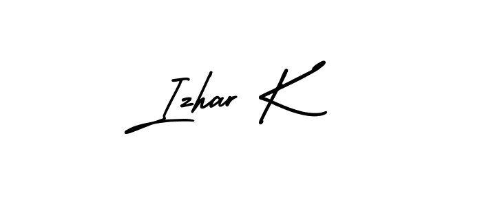 Create a beautiful signature design for name Izhar K. With this signature (AmerikaSignatureDemo-Regular) fonts, you can make a handwritten signature for free. Izhar K signature style 3 images and pictures png