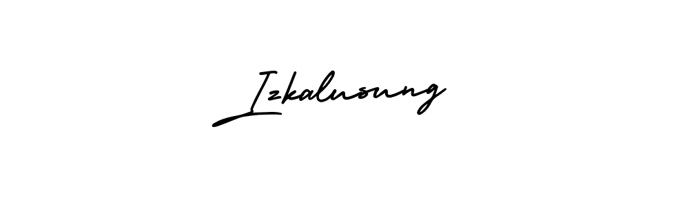 The best way (AmerikaSignatureDemo-Regular) to make a short signature is to pick only two or three words in your name. The name Izkalusung include a total of six letters. For converting this name. Izkalusung signature style 3 images and pictures png