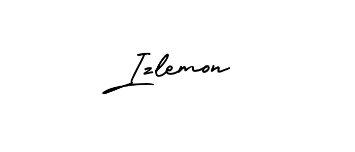 How to make Izlemon signature? AmerikaSignatureDemo-Regular is a professional autograph style. Create handwritten signature for Izlemon name. Izlemon signature style 3 images and pictures png