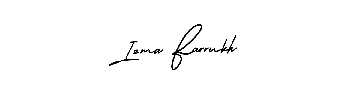 This is the best signature style for the Izma Farrukh name. Also you like these signature font (AmerikaSignatureDemo-Regular). Mix name signature. Izma Farrukh signature style 3 images and pictures png