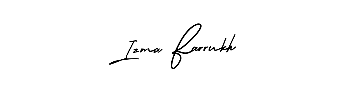 This is the best signature style for the Izma Farrukh name. Also you like these signature font (AmerikaSignatureDemo-Regular). Mix name signature. Izma Farrukh signature style 3 images and pictures png