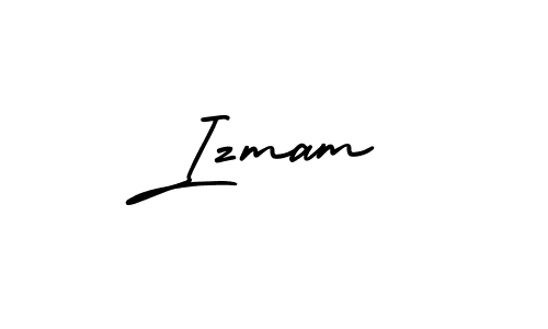 Izmam stylish signature style. Best Handwritten Sign (AmerikaSignatureDemo-Regular) for my name. Handwritten Signature Collection Ideas for my name Izmam. Izmam signature style 3 images and pictures png