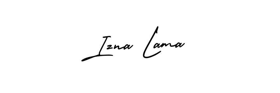 Make a beautiful signature design for name Izna Lama. With this signature (AmerikaSignatureDemo-Regular) style, you can create a handwritten signature for free. Izna Lama signature style 3 images and pictures png