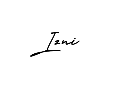 Make a beautiful signature design for name Izni. With this signature (AmerikaSignatureDemo-Regular) style, you can create a handwritten signature for free. Izni signature style 3 images and pictures png