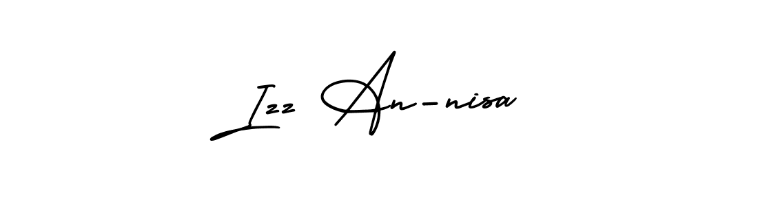 You should practise on your own different ways (AmerikaSignatureDemo-Regular) to write your name (Izz An-nisa) in signature. don't let someone else do it for you. Izz An-nisa signature style 3 images and pictures png