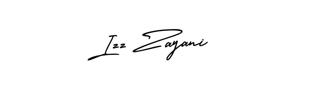 You should practise on your own different ways (AmerikaSignatureDemo-Regular) to write your name (Izz Zayani) in signature. don't let someone else do it for you. Izz Zayani signature style 3 images and pictures png