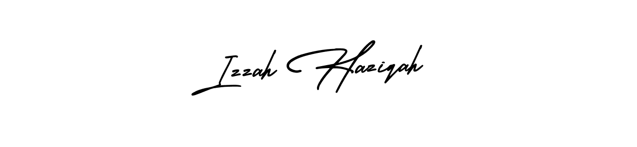 Izzah Haziqah stylish signature style. Best Handwritten Sign (AmerikaSignatureDemo-Regular) for my name. Handwritten Signature Collection Ideas for my name Izzah Haziqah. Izzah Haziqah signature style 3 images and pictures png