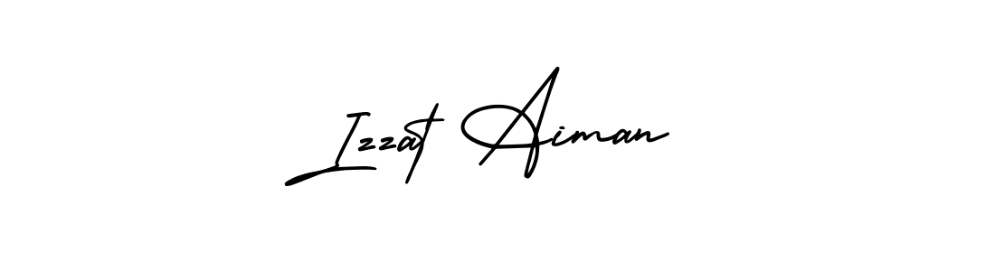 Use a signature maker to create a handwritten signature online. With this signature software, you can design (AmerikaSignatureDemo-Regular) your own signature for name Izzat Aiman. Izzat Aiman signature style 3 images and pictures png