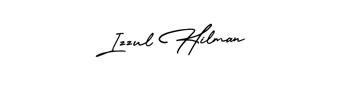 How to make Izzul Hilman name signature. Use AmerikaSignatureDemo-Regular style for creating short signs online. This is the latest handwritten sign. Izzul Hilman signature style 3 images and pictures png