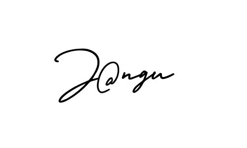 Create a beautiful signature design for name J@ngu. With this signature (AmerikaSignatureDemo-Regular) fonts, you can make a handwritten signature for free. J@ngu signature style 3 images and pictures png