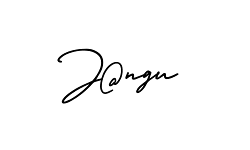 Use a signature maker to create a handwritten signature online. With this signature software, you can design (AmerikaSignatureDemo-Regular) your own signature for name J@ngu. J@ngu signature style 3 images and pictures png