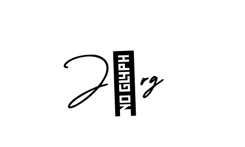 How to make Jörg name signature. Use AmerikaSignatureDemo-Regular style for creating short signs online. This is the latest handwritten sign. Jörg signature style 3 images and pictures png