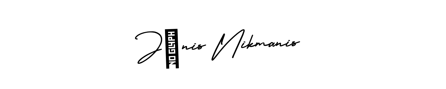 Check out images of Autograph of Jānis Nikmanis name. Actor Jānis Nikmanis Signature Style. AmerikaSignatureDemo-Regular is a professional sign style online. Jānis Nikmanis signature style 3 images and pictures png