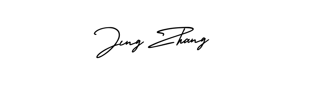 The best way (AmerikaSignatureDemo-Regular) to make a short signature is to pick only two or three words in your name. The name Jıng Zhang include a total of six letters. For converting this name. Jıng Zhang signature style 3 images and pictures png