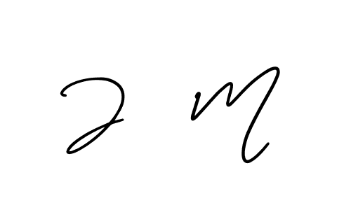 Make a beautiful signature design for name J   M. With this signature (AmerikaSignatureDemo-Regular) style, you can create a handwritten signature for free. J   M signature style 3 images and pictures png