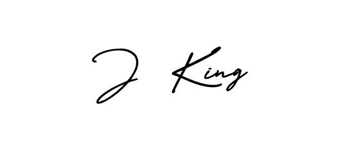 Design your own signature with our free online signature maker. With this signature software, you can create a handwritten (AmerikaSignatureDemo-Regular) signature for name J  King. J  King signature style 3 images and pictures png