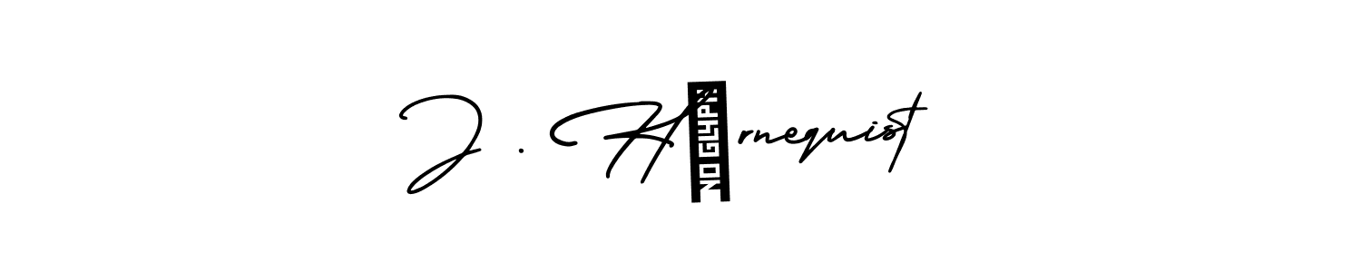 AmerikaSignatureDemo-Regular is a professional signature style that is perfect for those who want to add a touch of class to their signature. It is also a great choice for those who want to make their signature more unique. Get J . Hörnequist name to fancy signature for free. J . Hörnequist signature style 3 images and pictures png