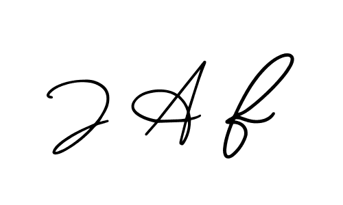 How to make J A F name signature. Use AmerikaSignatureDemo-Regular style for creating short signs online. This is the latest handwritten sign. J A F signature style 3 images and pictures png