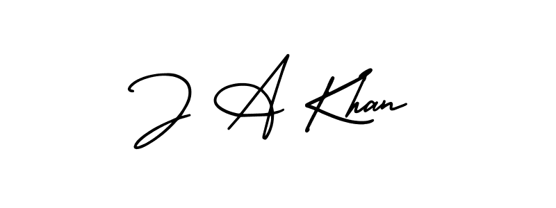 You should practise on your own different ways (AmerikaSignatureDemo-Regular) to write your name (J A Khan) in signature. don't let someone else do it for you. J A Khan signature style 3 images and pictures png