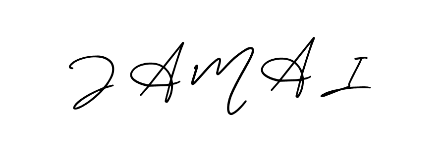 Design your own signature with our free online signature maker. With this signature software, you can create a handwritten (AmerikaSignatureDemo-Regular) signature for name J A M A I. J A M A I signature style 3 images and pictures png