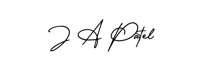 Make a beautiful signature design for name J A Patel. With this signature (AmerikaSignatureDemo-Regular) style, you can create a handwritten signature for free. J A Patel signature style 3 images and pictures png