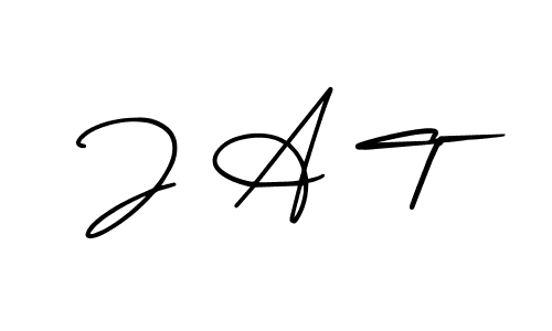 Use a signature maker to create a handwritten signature online. With this signature software, you can design (AmerikaSignatureDemo-Regular) your own signature for name J A T. J A T signature style 3 images and pictures png
