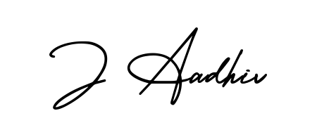 Create a beautiful signature design for name J Aadhiv. With this signature (AmerikaSignatureDemo-Regular) fonts, you can make a handwritten signature for free. J Aadhiv signature style 3 images and pictures png