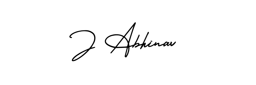 Use a signature maker to create a handwritten signature online. With this signature software, you can design (AmerikaSignatureDemo-Regular) your own signature for name J Abhinav. J Abhinav signature style 3 images and pictures png