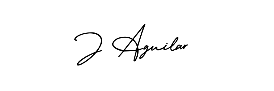 The best way (AmerikaSignatureDemo-Regular) to make a short signature is to pick only two or three words in your name. The name J Aguilar include a total of six letters. For converting this name. J Aguilar signature style 3 images and pictures png