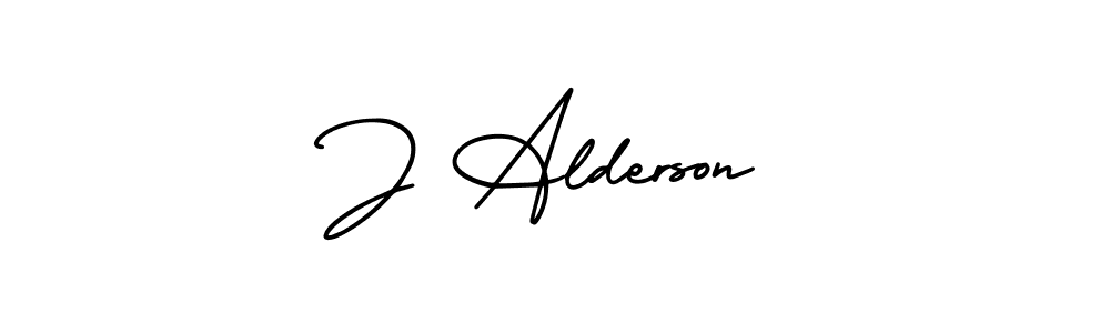 Design your own signature with our free online signature maker. With this signature software, you can create a handwritten (AmerikaSignatureDemo-Regular) signature for name J Alderson. J Alderson signature style 3 images and pictures png