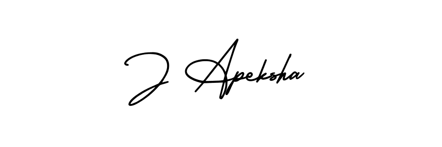 This is the best signature style for the J Apeksha name. Also you like these signature font (AmerikaSignatureDemo-Regular). Mix name signature. J Apeksha signature style 3 images and pictures png