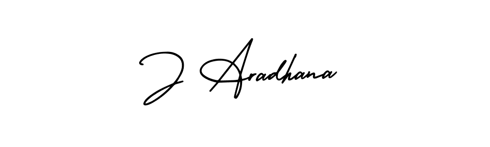 J Aradhana stylish signature style. Best Handwritten Sign (AmerikaSignatureDemo-Regular) for my name. Handwritten Signature Collection Ideas for my name J Aradhana. J Aradhana signature style 3 images and pictures png