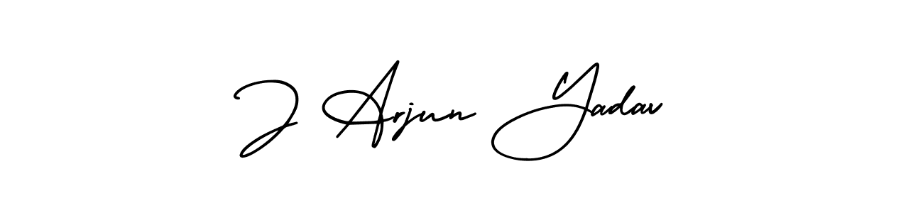 Use a signature maker to create a handwritten signature online. With this signature software, you can design (AmerikaSignatureDemo-Regular) your own signature for name J Arjun Yadav. J Arjun Yadav signature style 3 images and pictures png