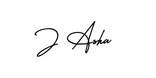 J Asha stylish signature style. Best Handwritten Sign (AmerikaSignatureDemo-Regular) for my name. Handwritten Signature Collection Ideas for my name J Asha. J Asha signature style 3 images and pictures png