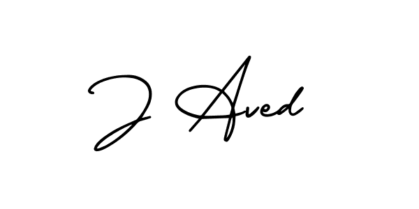 How to make J Aved name signature. Use AmerikaSignatureDemo-Regular style for creating short signs online. This is the latest handwritten sign. J Aved signature style 3 images and pictures png