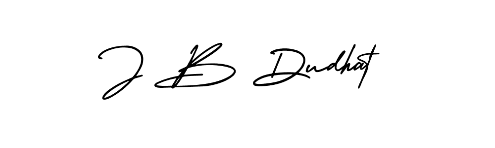 How to make J B Dudhat name signature. Use AmerikaSignatureDemo-Regular style for creating short signs online. This is the latest handwritten sign. J B Dudhat signature style 3 images and pictures png