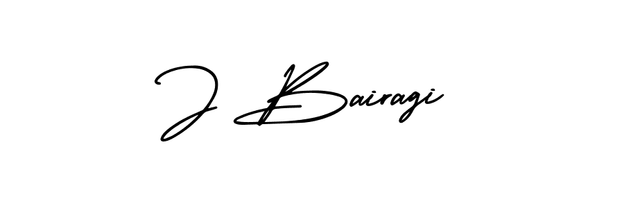 Design your own signature with our free online signature maker. With this signature software, you can create a handwritten (AmerikaSignatureDemo-Regular) signature for name J Bairagi. J Bairagi signature style 3 images and pictures png