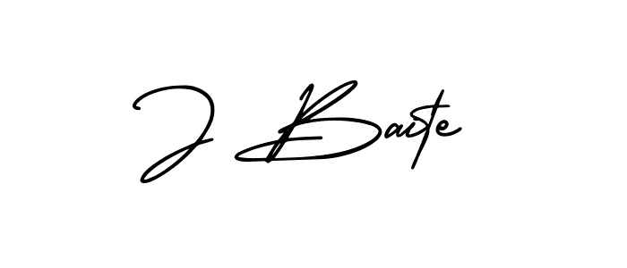 Design your own signature with our free online signature maker. With this signature software, you can create a handwritten (AmerikaSignatureDemo-Regular) signature for name J Baite. J Baite signature style 3 images and pictures png