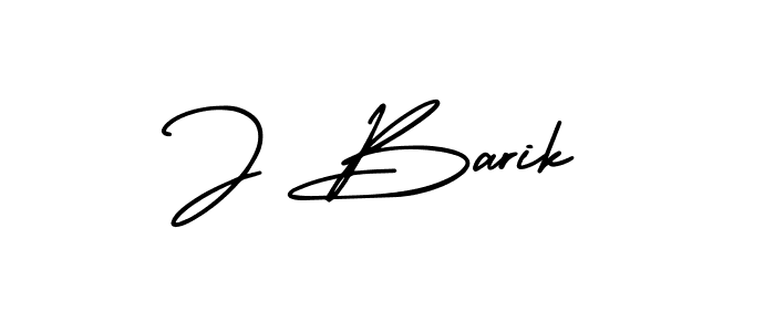 Design your own signature with our free online signature maker. With this signature software, you can create a handwritten (AmerikaSignatureDemo-Regular) signature for name J Barik. J Barik signature style 3 images and pictures png