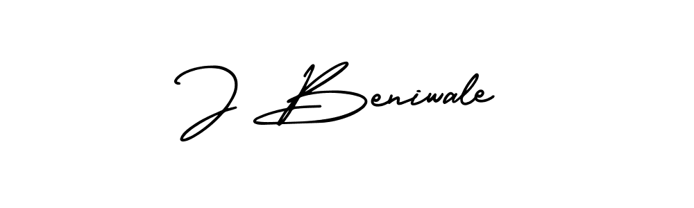 Make a beautiful signature design for name J Beniwale. With this signature (AmerikaSignatureDemo-Regular) style, you can create a handwritten signature for free. J Beniwale signature style 3 images and pictures png