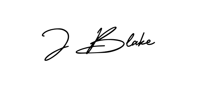 The best way (AmerikaSignatureDemo-Regular) to make a short signature is to pick only two or three words in your name. The name J Blake include a total of six letters. For converting this name. J Blake signature style 3 images and pictures png