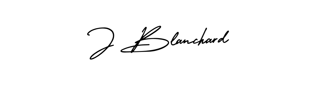 Design your own signature with our free online signature maker. With this signature software, you can create a handwritten (AmerikaSignatureDemo-Regular) signature for name J Blanchard. J Blanchard signature style 3 images and pictures png