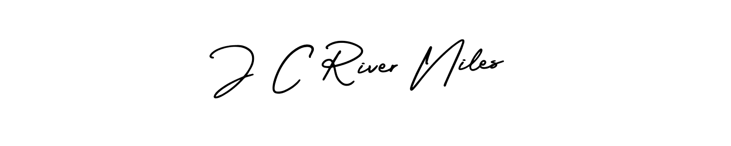 How to make J C River Niles name signature. Use AmerikaSignatureDemo-Regular style for creating short signs online. This is the latest handwritten sign. J C River Niles signature style 3 images and pictures png