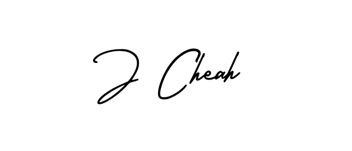 Design your own signature with our free online signature maker. With this signature software, you can create a handwritten (AmerikaSignatureDemo-Regular) signature for name J Cheah. J Cheah signature style 3 images and pictures png